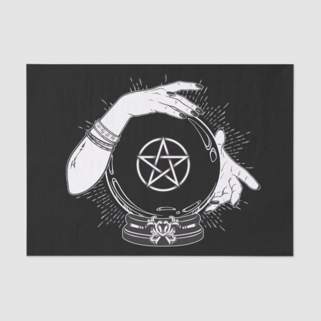 Papel De Seda Black Mystic Fortune Teller Mystical Crystal Ball (Frente )