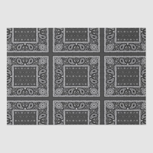 Papel De Seda Black Paisley Bandana Birthday Hip Hop Rap Scarf (Frente )