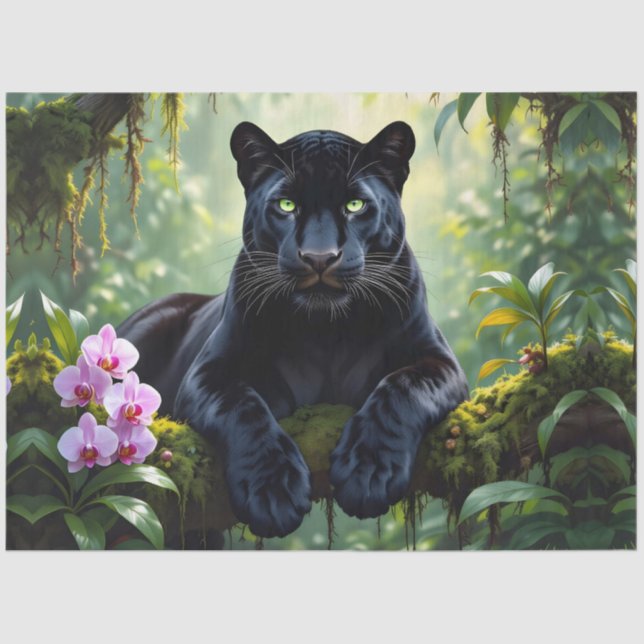 Papel De Seda Black Panther in the Jungle (Frente )