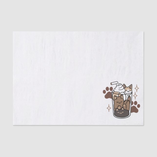 Papel De Seda Blend Puro: Design de café para Cat & Café (Frente )