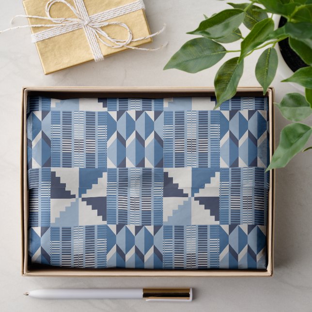 Papel De Seda Bloco Kente - Índigo Suave (Presente)