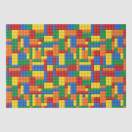 Papel De Seda Blocos de Tijolos Coloridos | Personalizado