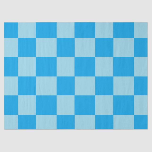 Papel De Seda Blocos quadrados azuis geométricos (Frente )