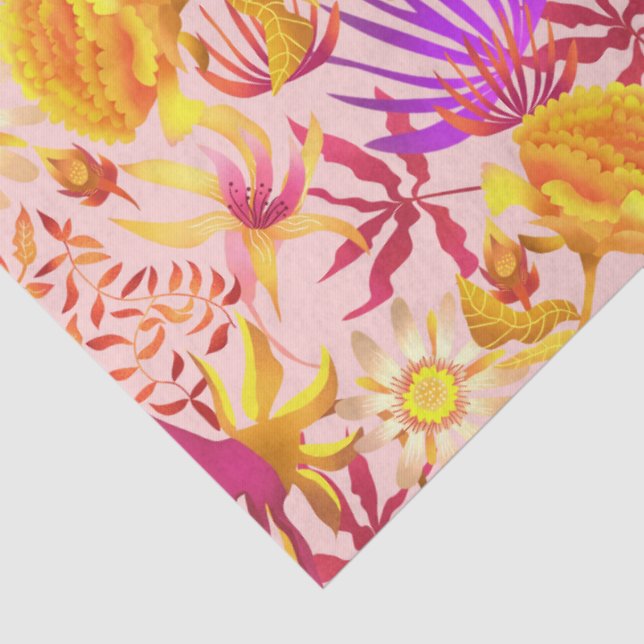 Papel De Seda Blooming Mystical Floral Pink (Detalhes)