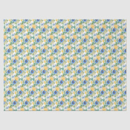 Papel De Seda Blue and Yellow Floral 