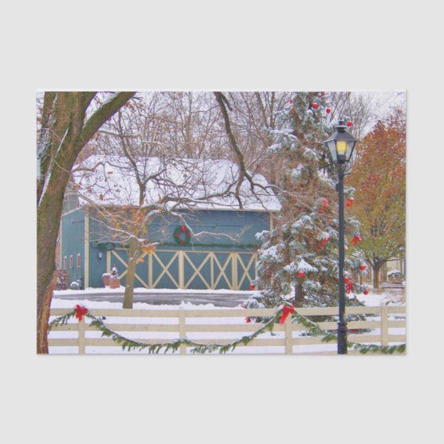 Papel De Seda Blue Barn Natal (Frente )