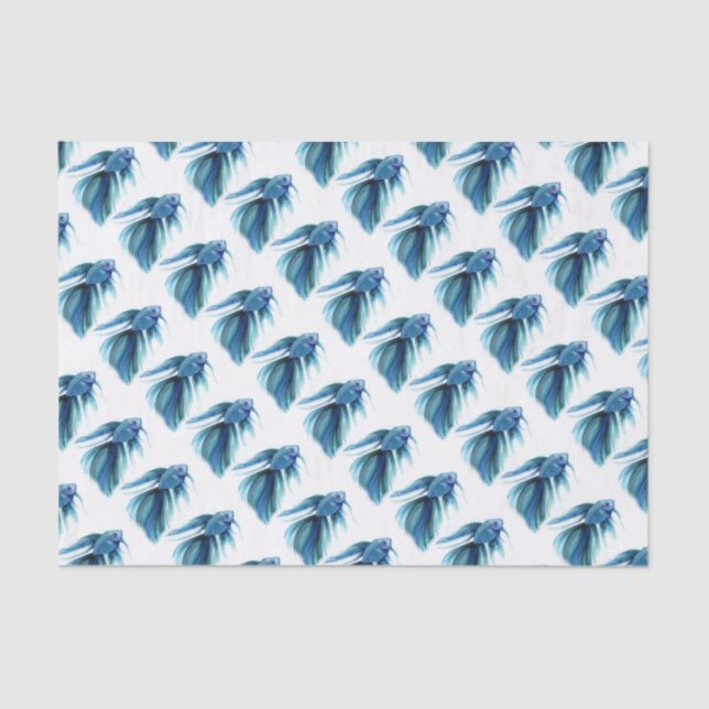 Papel De Seda Blue Betta Fish (Frente )
