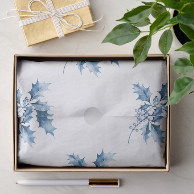 Papel De Seda Blue Christmas Gnomes (Presente)