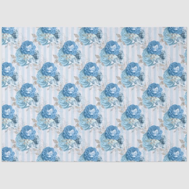 Papel De Seda Blue Floral Series Design 11 (Frente )