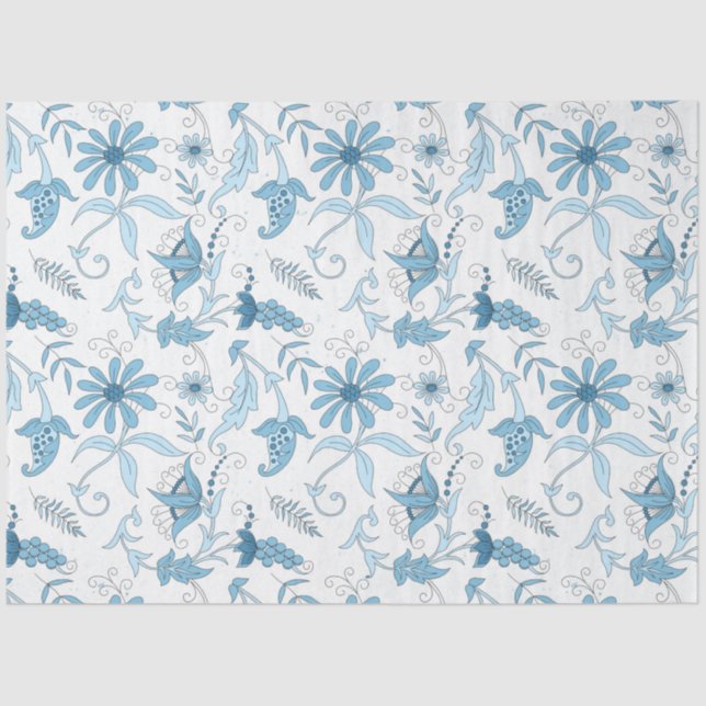 Papel De Seda Blue Floral Series Design 8 (Frente )