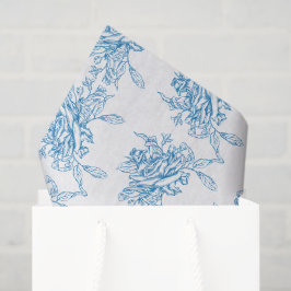 Papel De Seda Blue French Toile Pattern