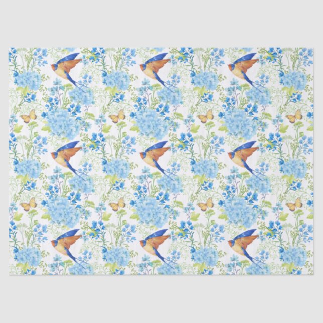 Papel De Seda Blue Hydrangea (Frente )