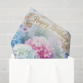 Papel De Seda Blue Hydrangea Floral Aniversário 