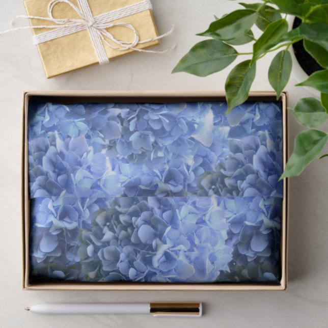 Papel De Seda Blue Hydrangea Flowers All Occasion  (Presente)