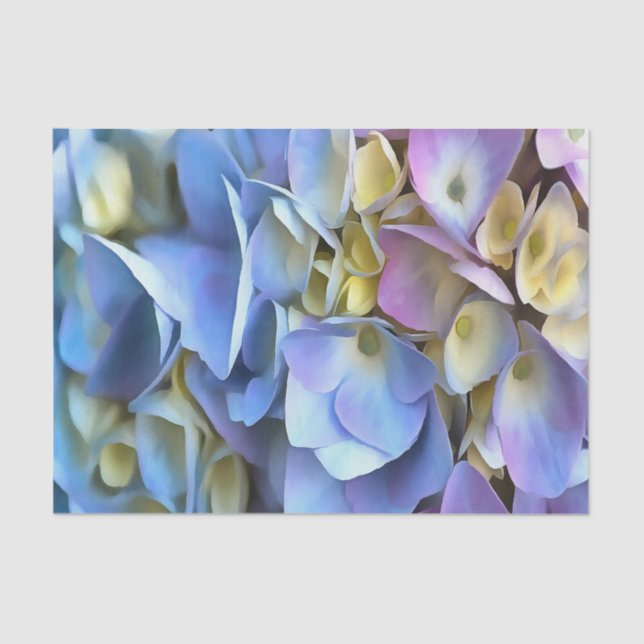 Papel De Seda Blue Hydrangea Shrub Artístico Bossom (Frente )