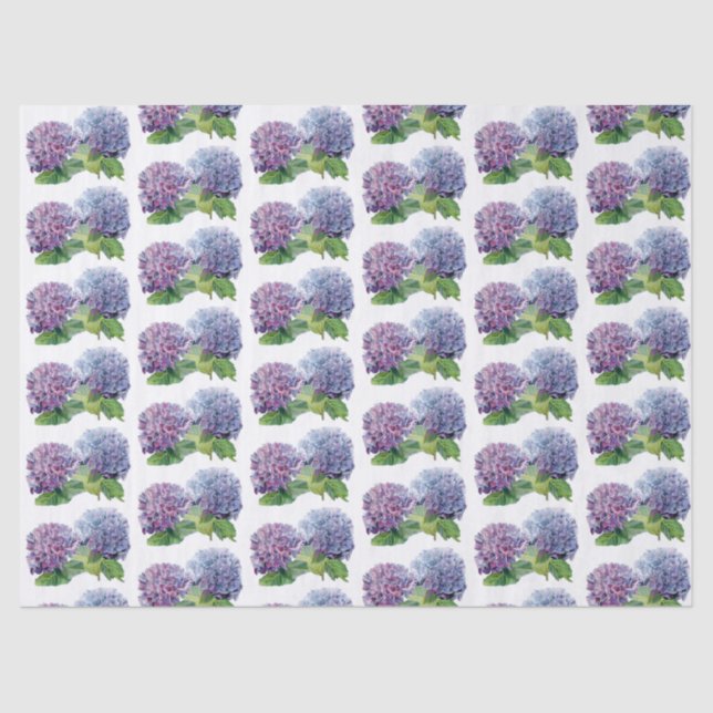 Papel De Seda Blue Hydrangeas (Frente )