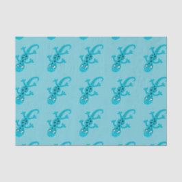 Papel De Seda Blue Lizard Gecko sobre crianças azuis