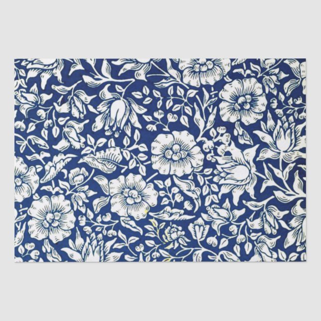 Papel De Seda Blue Mallow, padrão de colheita de William Morris  (Frente )
