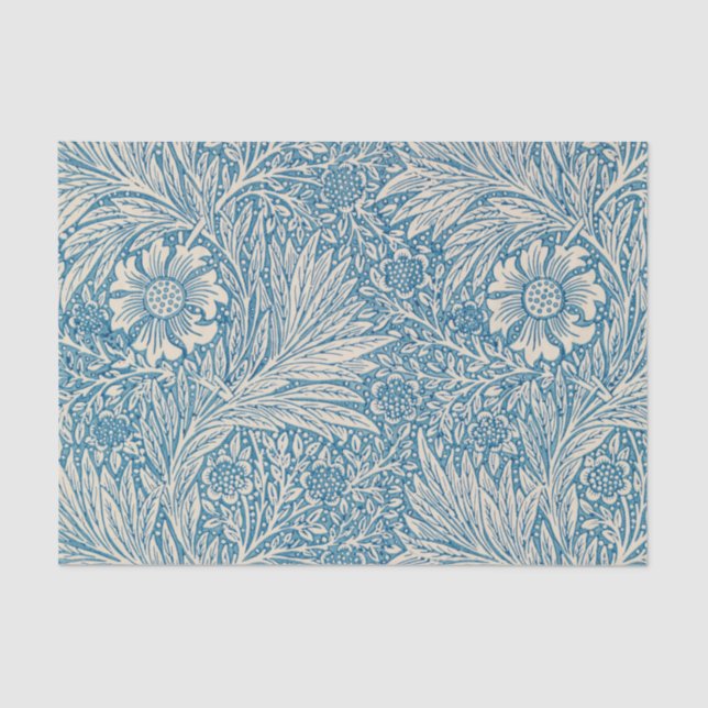 Papel De Seda Blue Marigolds (por William Morris) (Frente )