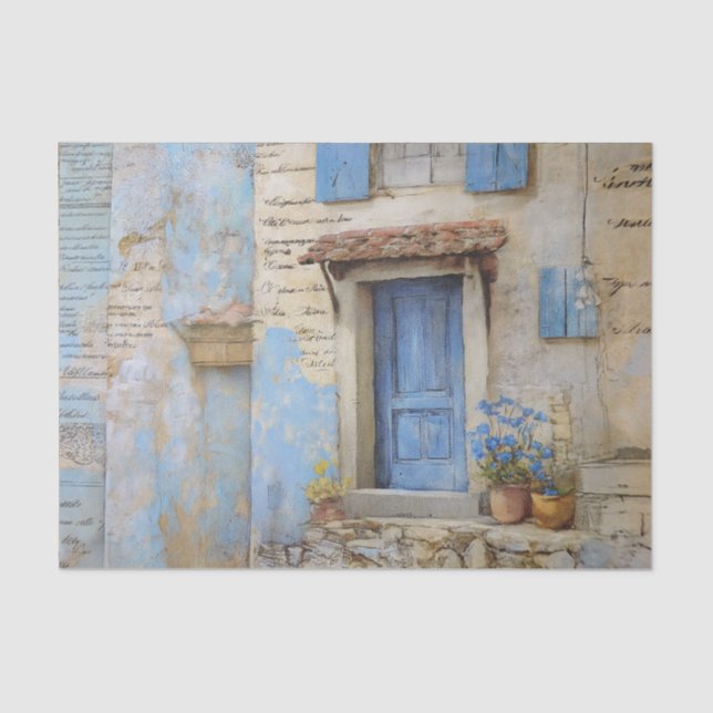 Papel De Seda Blue Mediterranean Door (Frente )