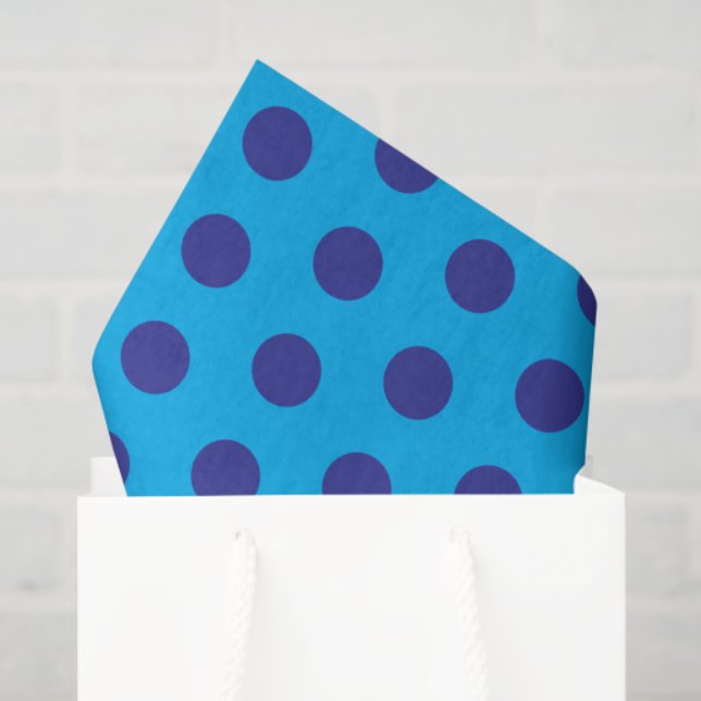 Papel De Seda Blue on Blue Polka Dots  (Sacola de presentes)