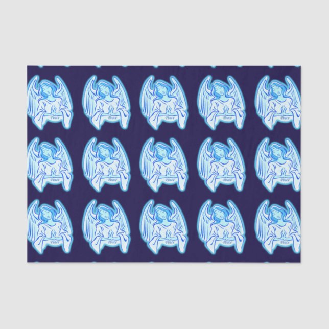 Papel De Seda Blue Peace Angel Tissue Paper (Frente )