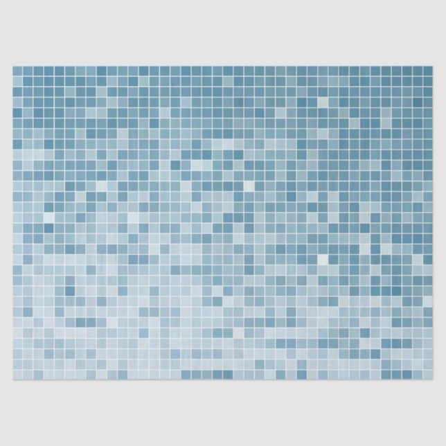Papel De Seda Blue Pixel Mosaic Gradient (Frente )