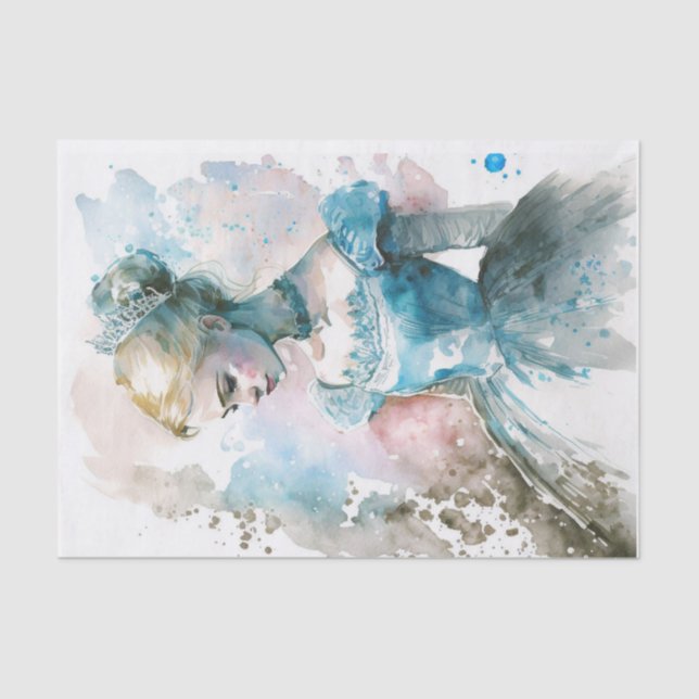 Papel De Seda BLue Princesa indo para a Bola (Frente )