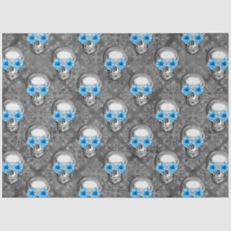 Papel De Seda Blue Skulls e Sunflower Series Design 5