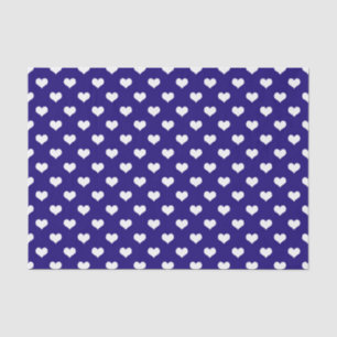 Papel De Seda Blue White Love Heart Design