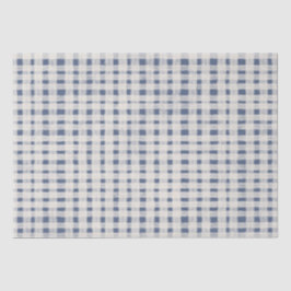 Papel De Seda Blue White Plaid Stripes Christmas