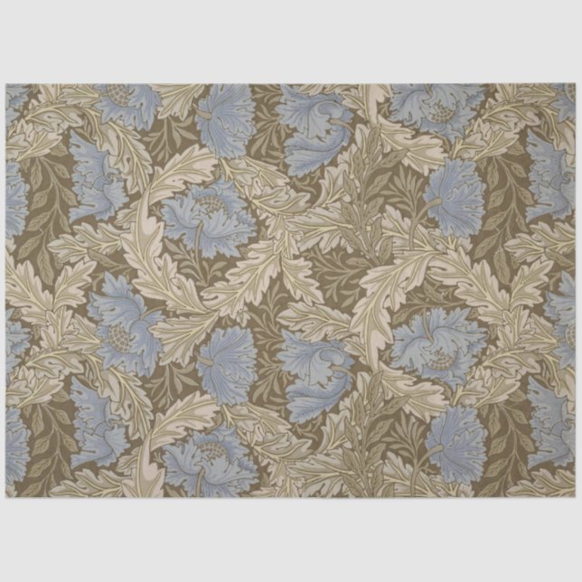 Papel De Seda Blue Wreath Pattern (por William Morris) (Frente )