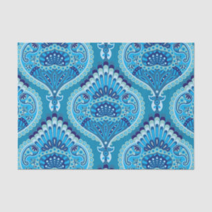 Papel De Seda Blueish - Feathered Paisley
