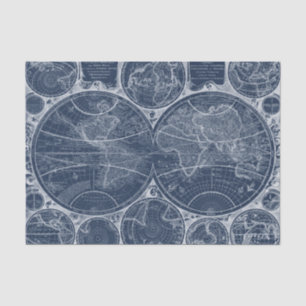 Papel De Seda Blueprint do Mundo