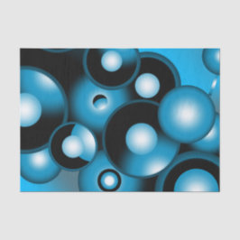 Papel De Seda Blues Circular Concentric Abstrato Art Orbital