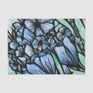Papel De Seda Blues Florais