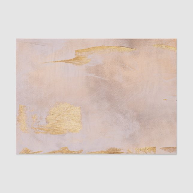 Papel De Seda Blush Dourado rosa e textura Dourada (Frente )