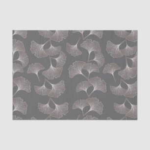 Papel De Seda Blush Ginkgo Luxe – Botânica Dourada em Preto (4)