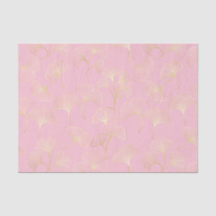 Papel De Seda Blush Ginkgo Luxe – Botânica Dourada em Rosa (2)