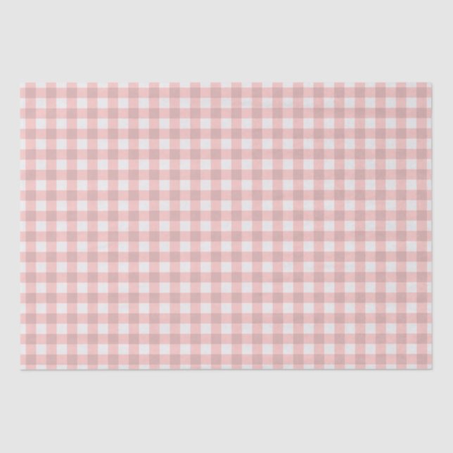 Papel De Seda Blush Pink Gingham (Frente )