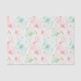 Papel De Seda Blush Pink Mint Flowers Birthday