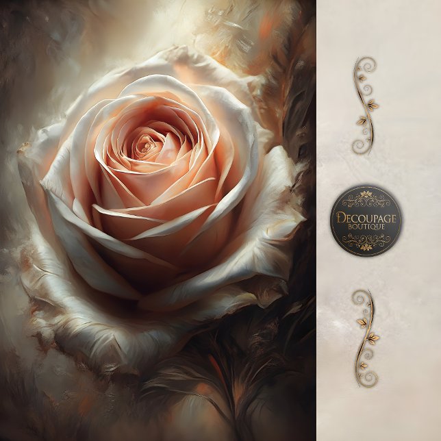 Papel De Seda Blush Rose Center Decoupage Tissue Paper (Blush Rose Center Decoupage Tissue Paper)