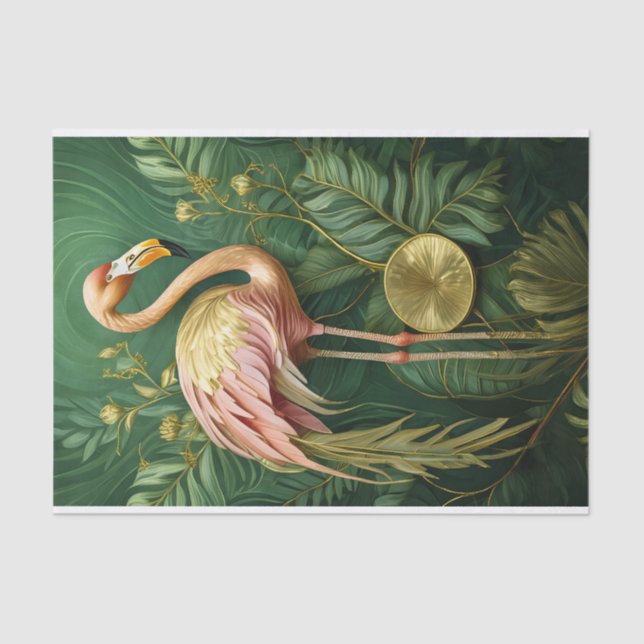 Papel De Seda Blushing Flamingo Ghear Dourado, Elegante (Frente )