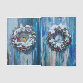 Papel De Seda Boas-vindas, Wreath de inverno e Pássaros