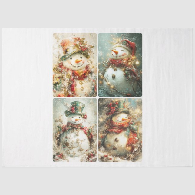 Papel De Seda Bobo Snowmen (Frente )