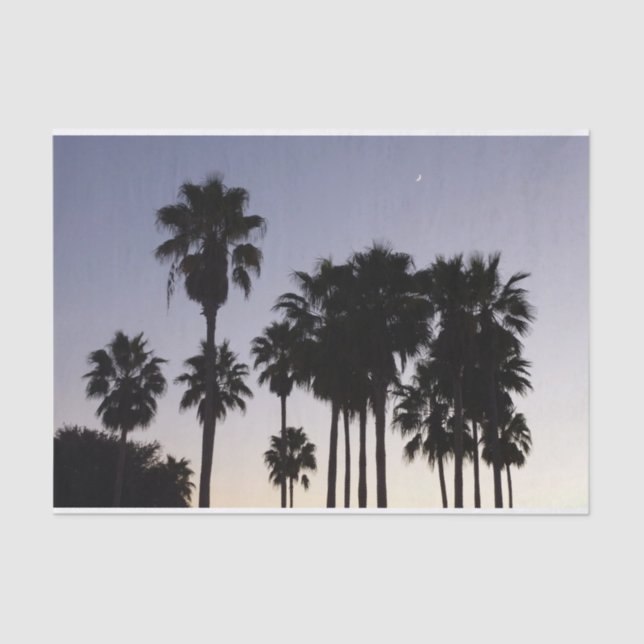 Papel De Seda Boca com Cena Tropical de Palmeiras (Frente )