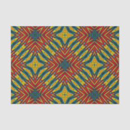 Papel De Seda Boêmia Hippie Vermelho Azul Amarelo Legal Tribal