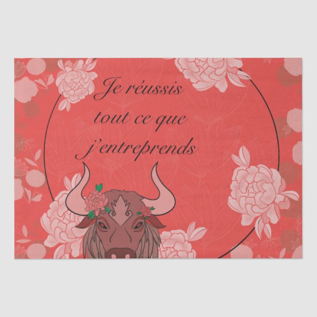 Papel De Seda boeuf, affirmation positive ,citation,zen, (Frente )