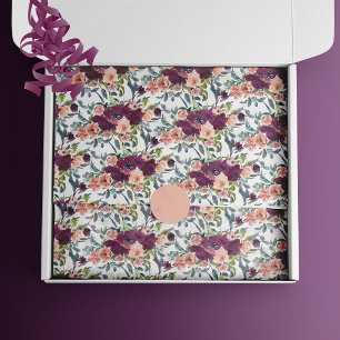 Papel De Seda Bohemian Watercolor — Grande Padrão Floral