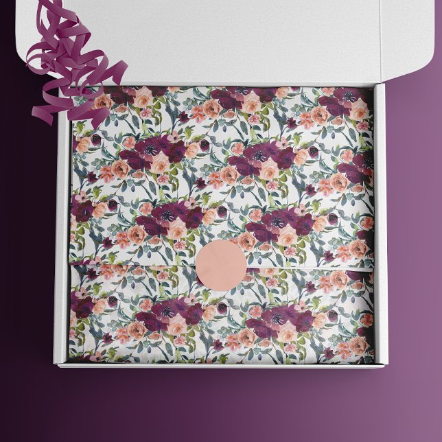 Papel De Seda Bohemian Watercolor — Grande Padrão Floral (Criador carregado)